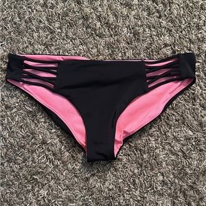 Black Victoria’s Secret Bikini Bottoms Strappy Cheeky Sexy Medium